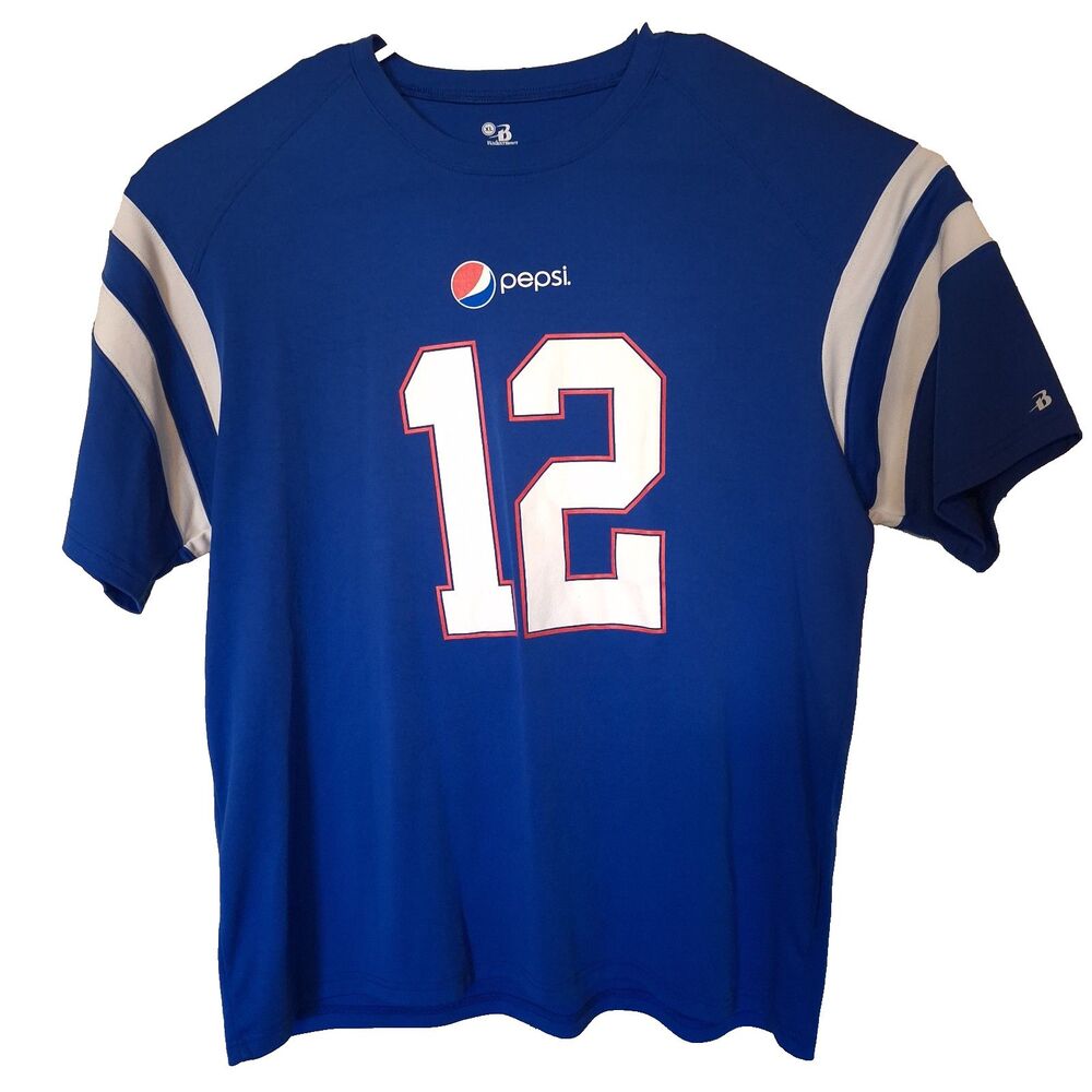 Pepsi Logo T-Shirt XL Blue Badger Sport Football Graphic Tee Corporate Promo USA